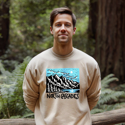 North Cascades at Night Crewneck Sweatshirt