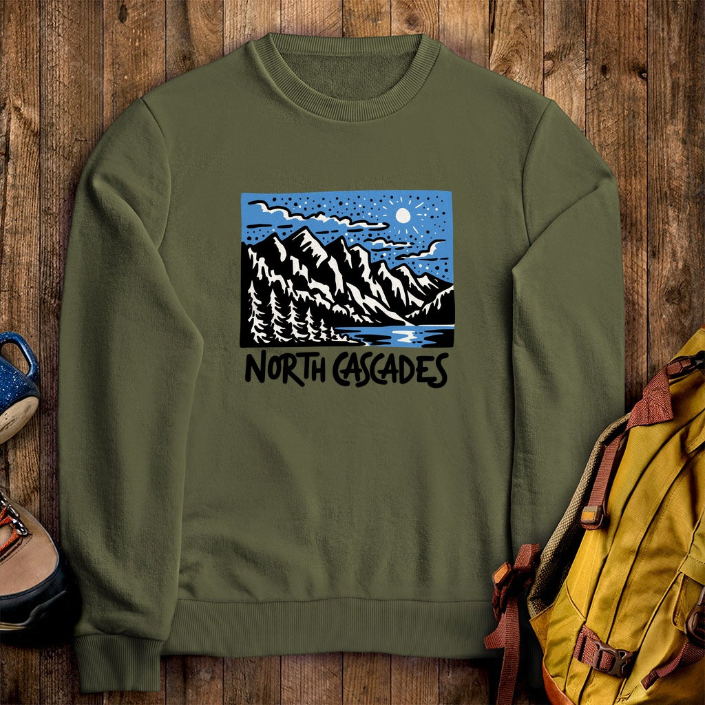 North Cascades at Night Crewneck Sweatshirt