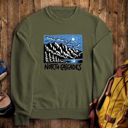 North Cascades at Night Crewneck Sweatshirt