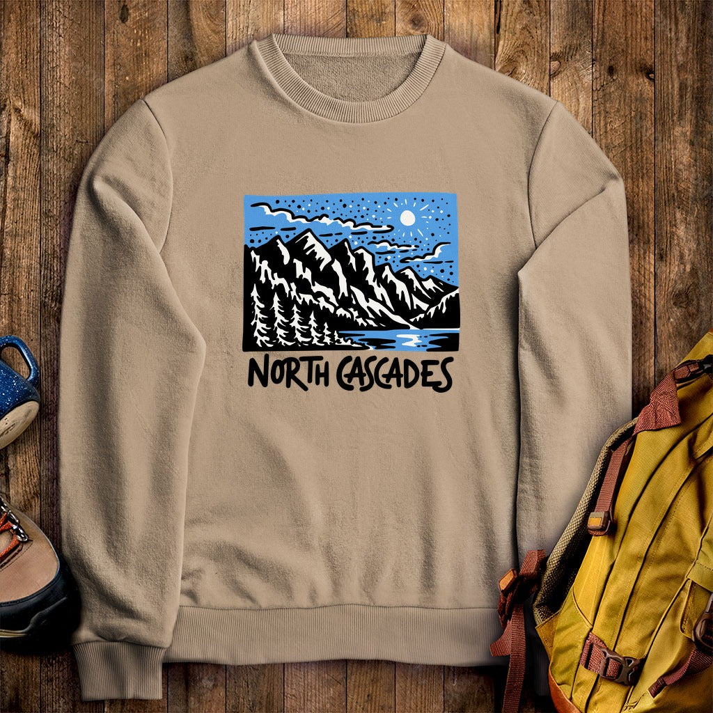 North Cascades at Night Crewneck Sweatshirt