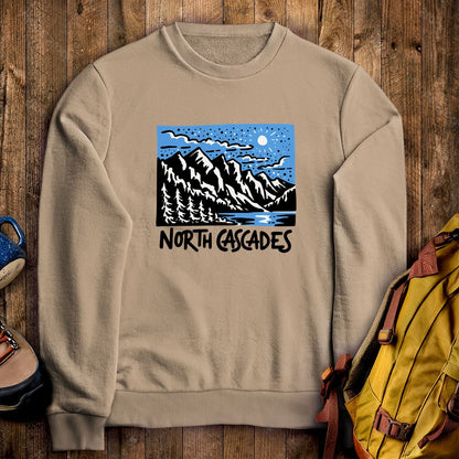 North Cascades at Night Crewneck Sweatshirt