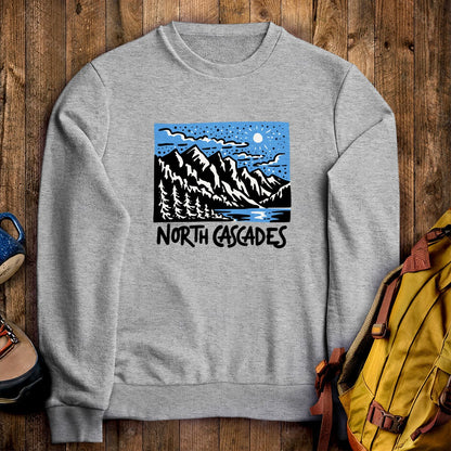North Cascades at Night Crewneck Sweatshirt