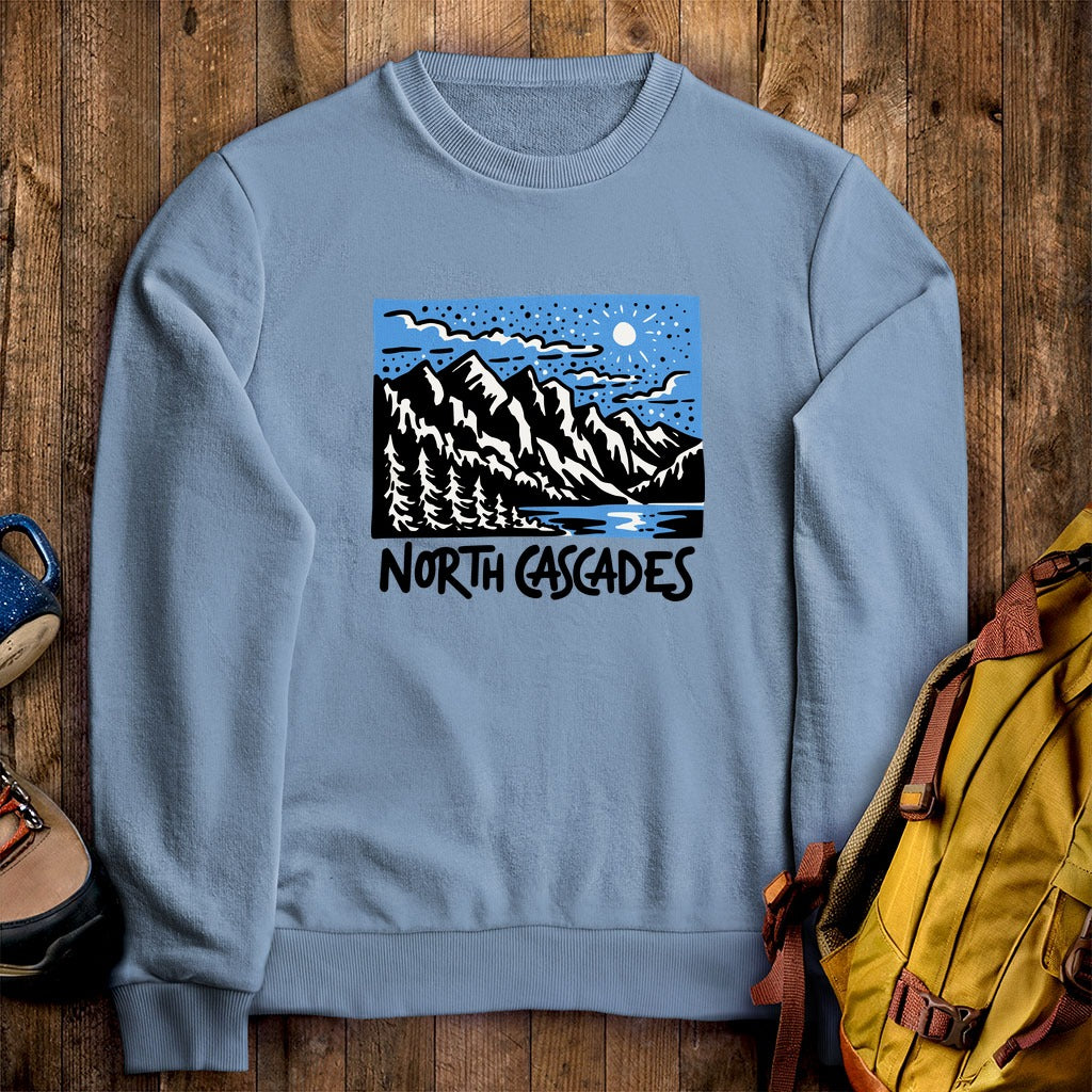 North Cascades at Night Crewneck Sweatshirt