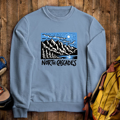 North Cascades at Night Crewneck Sweatshirt