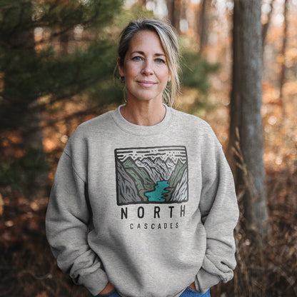 North Cascades National Park Crewneck Sweatshirt Adventure and Outdoors Themed Sweatshirt