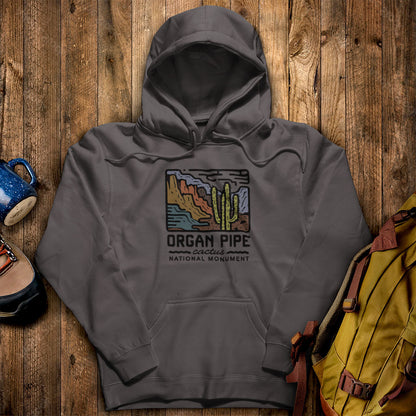 Organ Pipe Cactus National Monument Hoodie Charcoal Adventure and Outdoors Themed Hoodie