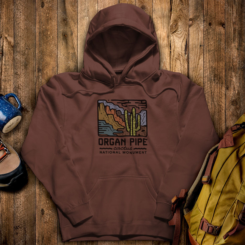 Organ Pipe Cactus National Monument Hoodie Cocoa Adventure and Outdoors Themed Hoodie
