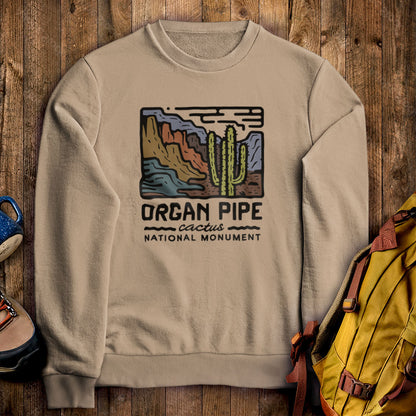 Organ Pipe Cactus National Monument Crewneck Sweatshirt Sand Adventure and Outdoors Themed Sweatshirt