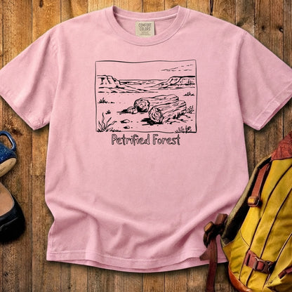 Petrified Forest Line Drawing Cotton T-Shirt