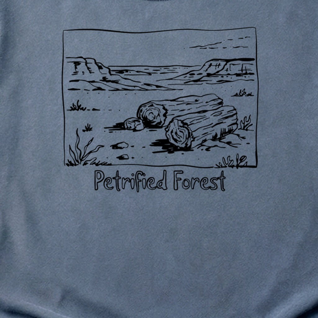 Petrified Forest Line Drawing Cotton T-Shirt