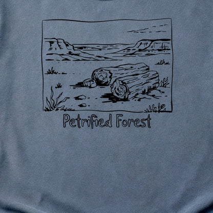 Petrified Forest Line Drawing Cotton T-Shirt