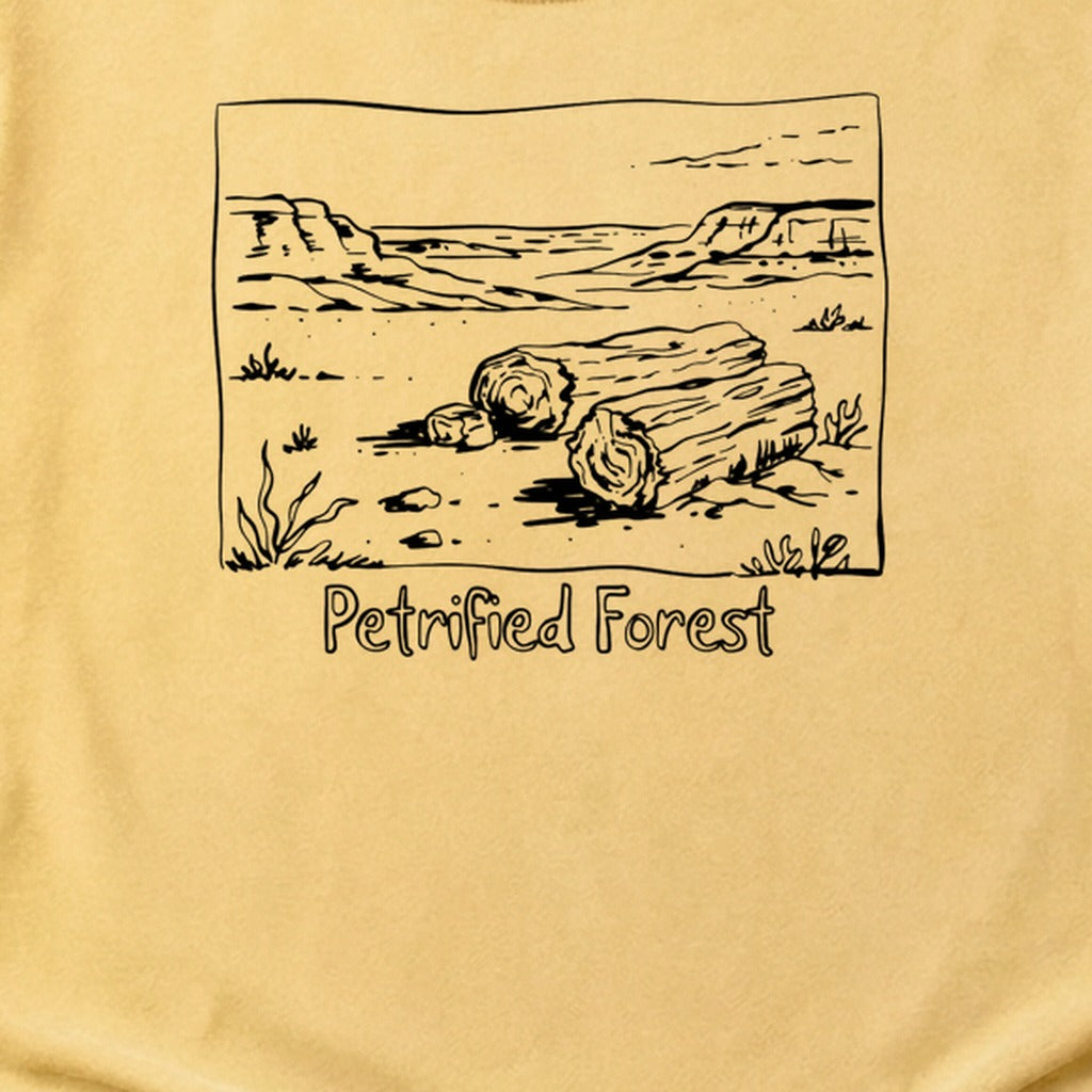 Petrified Forest Line Drawing Cotton T-Shirt