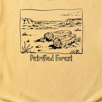 Petrified Forest Line Drawing Cotton T-Shirt