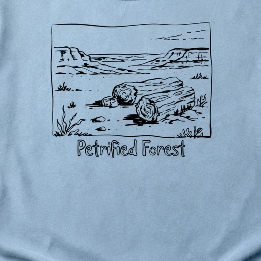 Petrified Forest Line Drawing Cotton T-Shirt