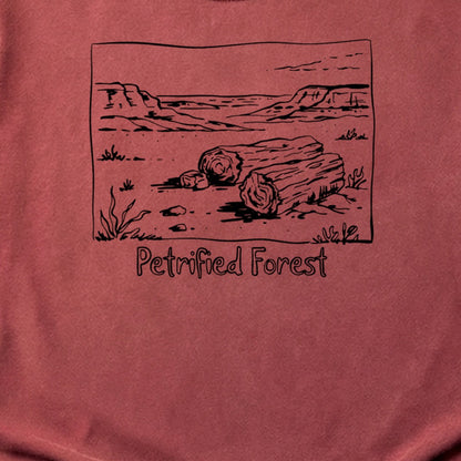Petrified Forest Line Drawing Cotton T-Shirt