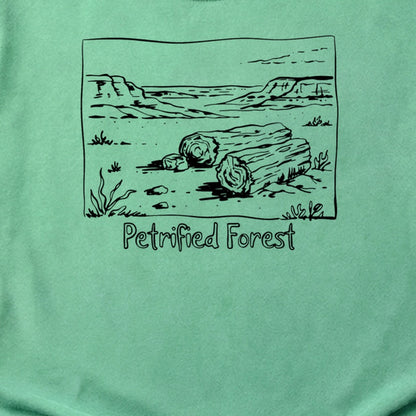 Petrified Forest Line Drawing Cotton T-Shirt