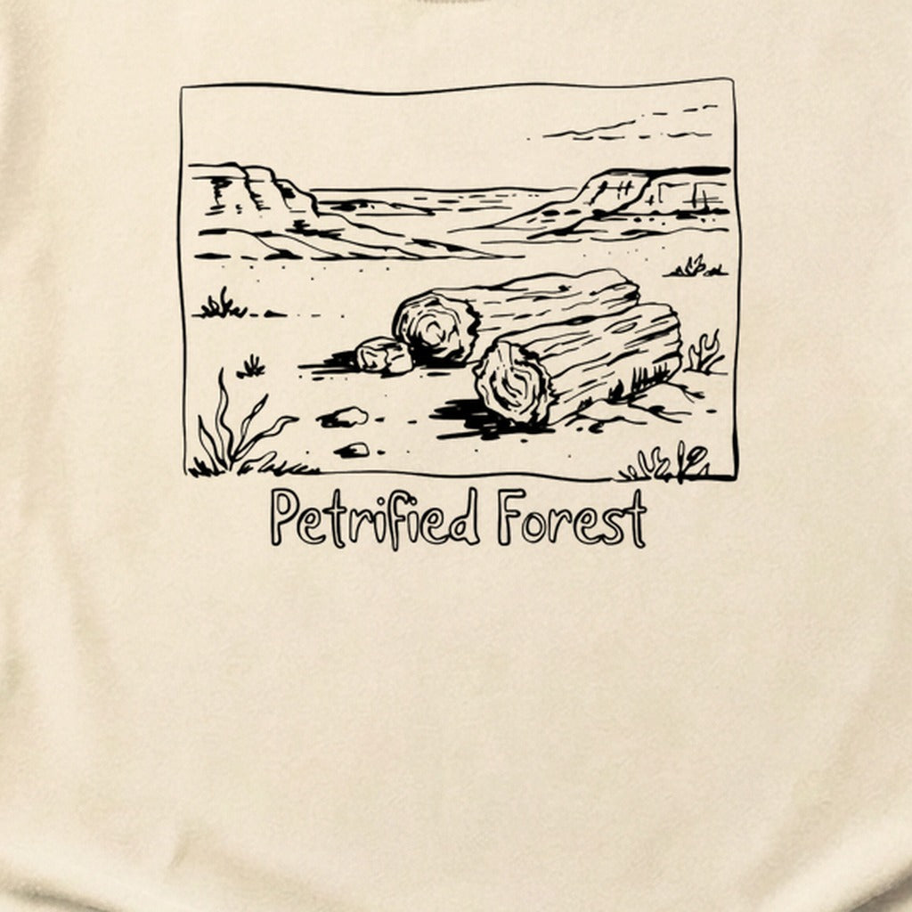 Petrified Forest Line Drawing Cotton T-Shirt