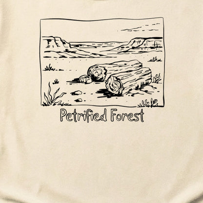 Petrified Forest Line Drawing Cotton T-Shirt
