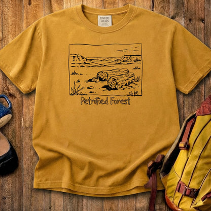 Petrified Forest Line Drawing Cotton T-Shirt