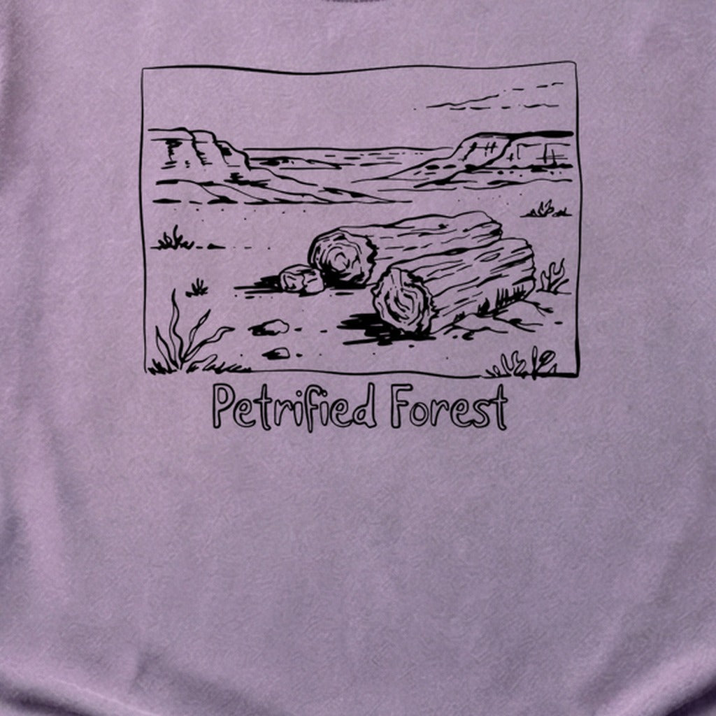 Petrified Forest Line Drawing Cotton T-Shirt