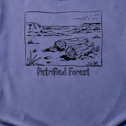 Petrified Forest Line Drawing Cotton T-Shirt