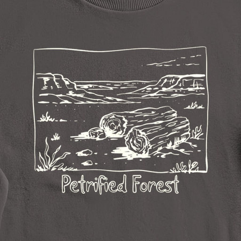 Petrified Forest Line Drawing Crewneck Sweatshirt