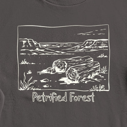 Petrified Forest Line Drawing Crewneck Sweatshirt