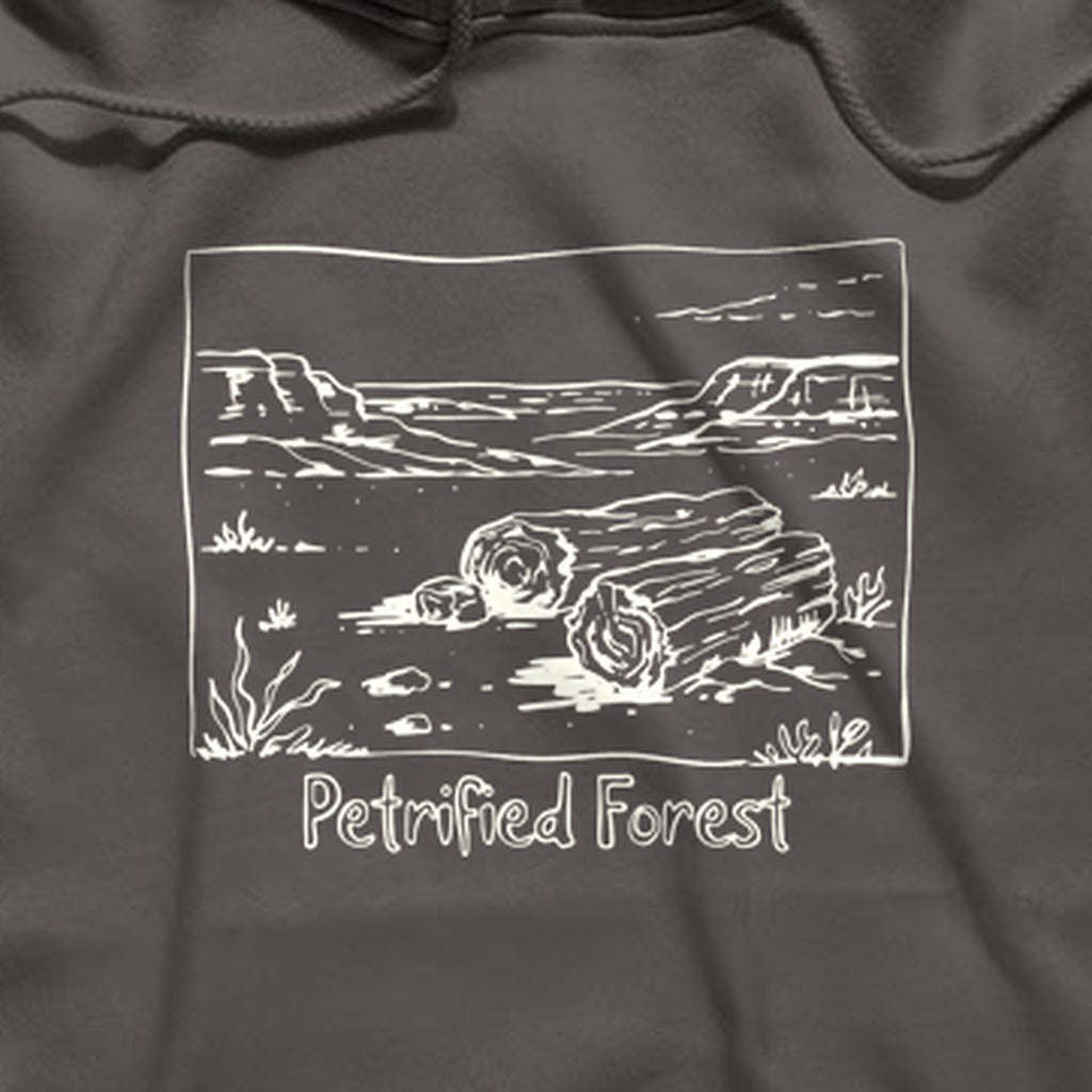 Petrified Forest Line Drawing Hoodie