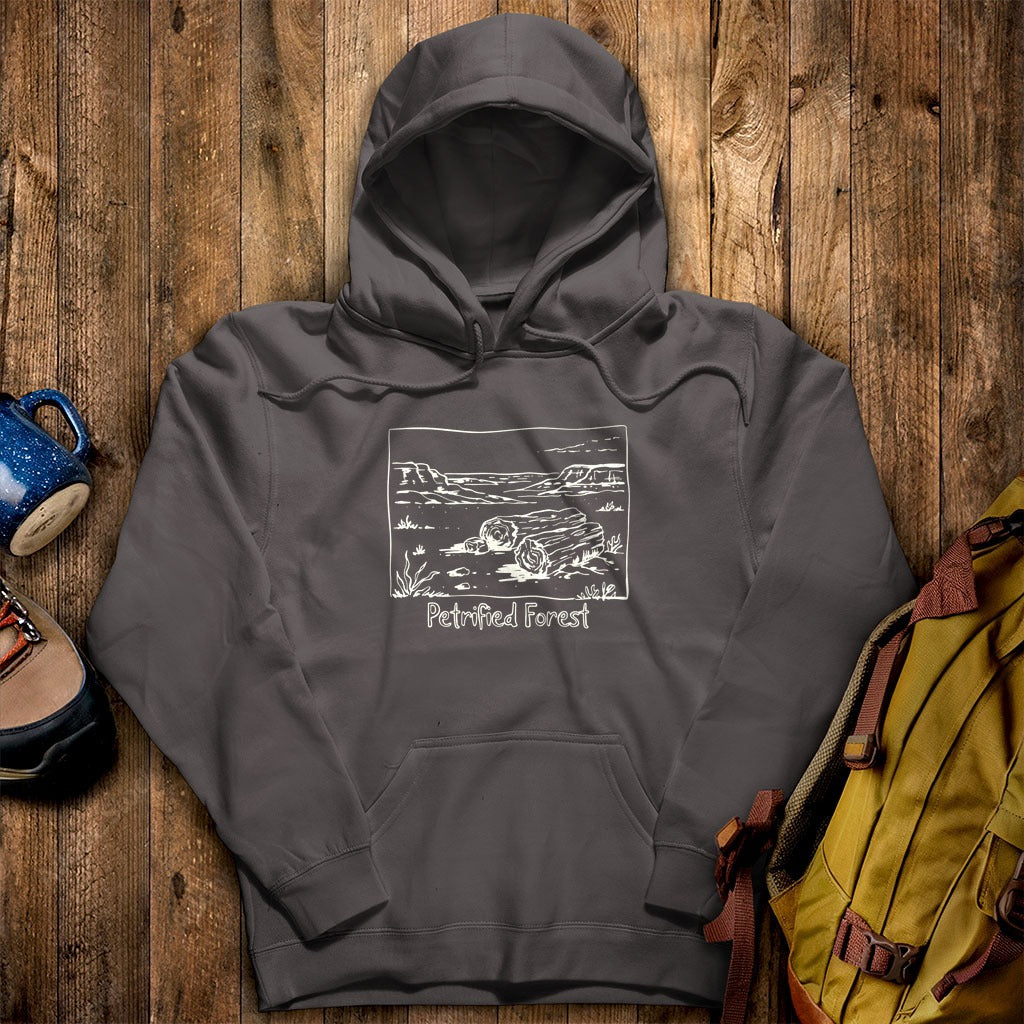 Petrified Forest Line Drawing Hoodie