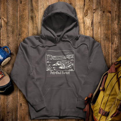 Petrified Forest Line Drawing Hoodie