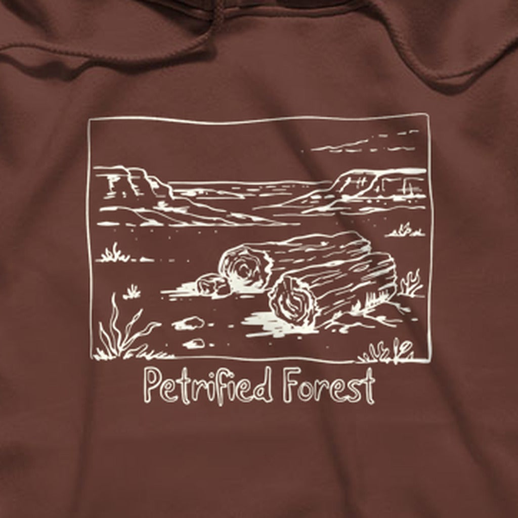 Petrified Forest Line Drawing Hoodie