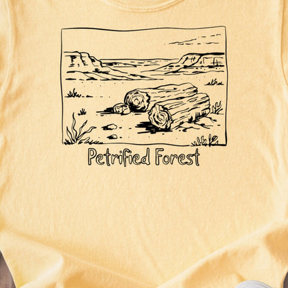 Petrified Forest Line Drawing Kids Cotton T-Shirt