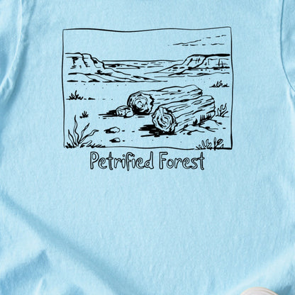 Petrified Forest Line Drawing Kids Cotton T-Shirt