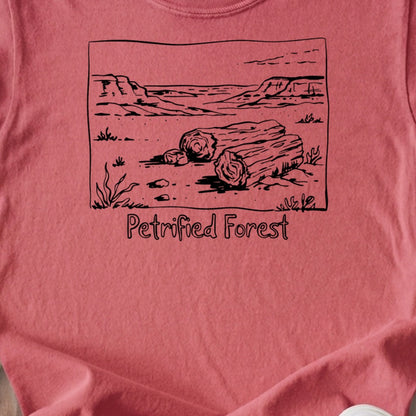Petrified Forest Line Drawing Kids Cotton T-Shirt