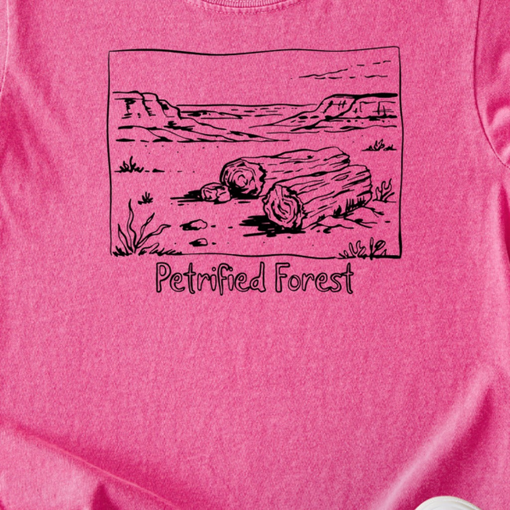 Petrified Forest Line Drawing Kids Cotton T-Shirt