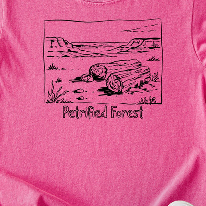 Petrified Forest Line Drawing Kids Cotton T-Shirt
