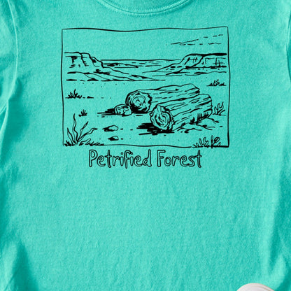 Petrified Forest Line Drawing Kids Cotton T-Shirt