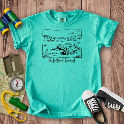 Petrified Forest Line Drawing Kids Cotton T-Shirt