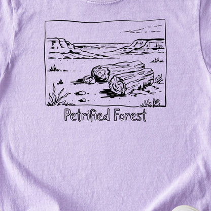 Petrified Forest Line Drawing Kids Cotton T-Shirt