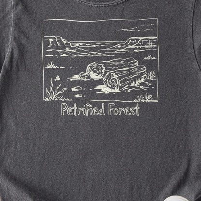Petrified Forest Line Drawing Kids Cotton T-Shirt