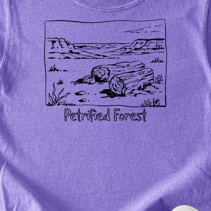 Petrified Forest Line Drawing Kids Cotton T-Shirt