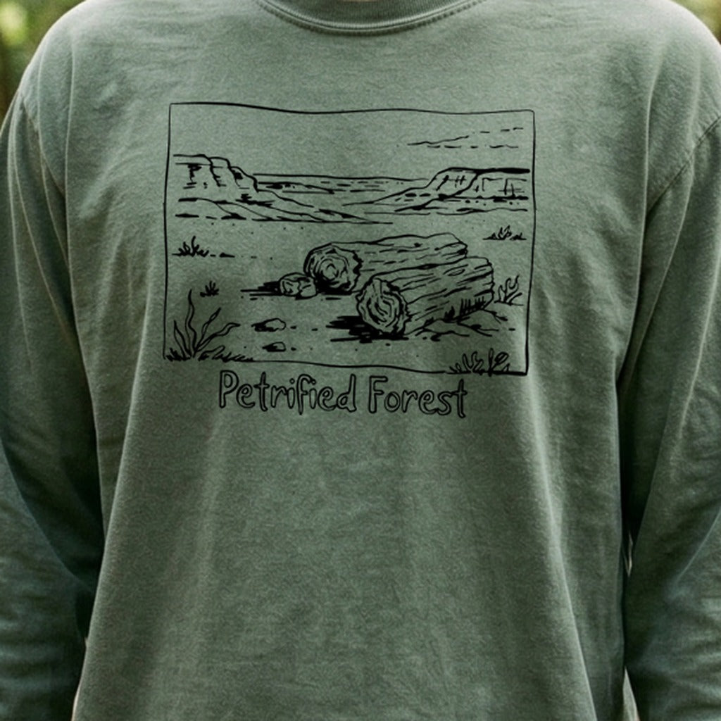 Petrified Forest Line Drawing Premium Long Sleeve