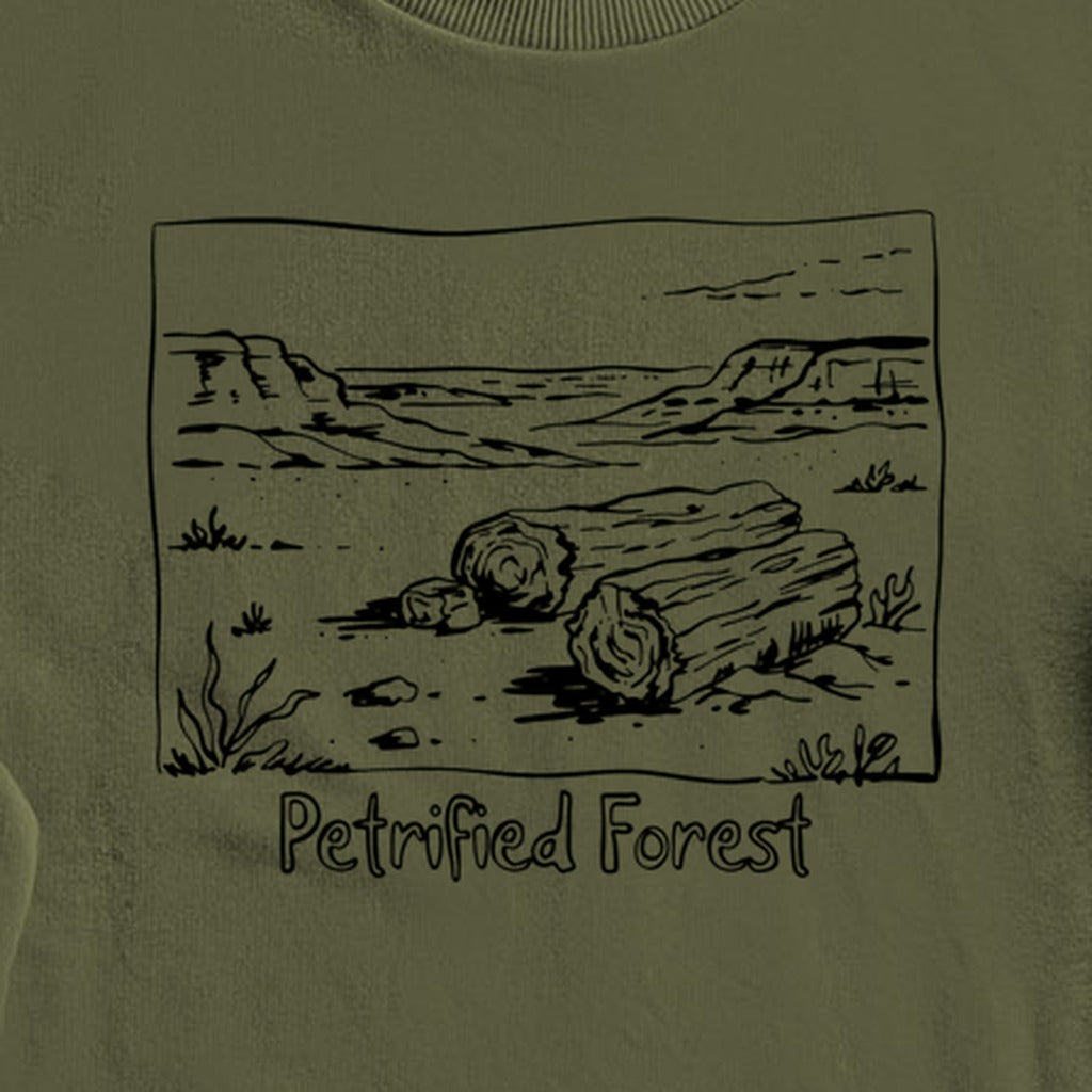 Petrified Forest Line Drawing Crewneck Sweatshirt
