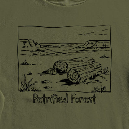 Petrified Forest Line Drawing Crewneck Sweatshirt