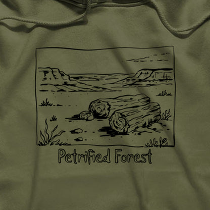 Petrified Forest Line Drawing Hoodie