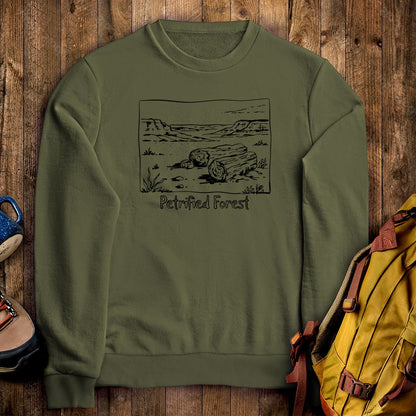Petrified Forest Line Drawing Crewneck Sweatshirt