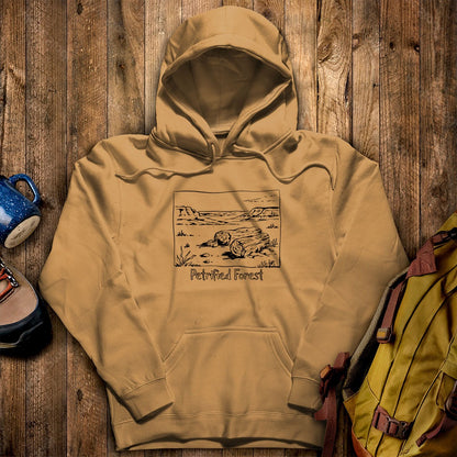 Petrified Forest Line Drawing Hoodie