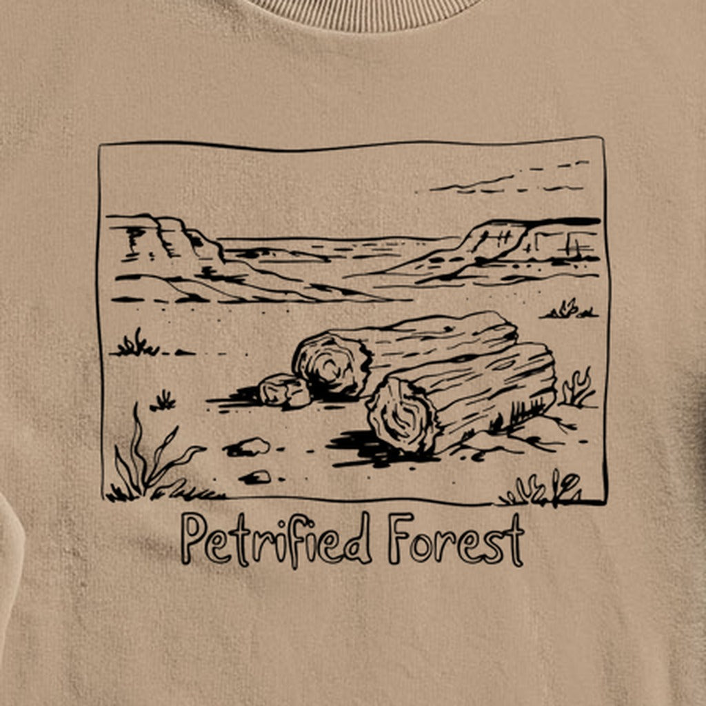 Petrified Forest Line Drawing Crewneck Sweatshirt