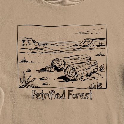 Petrified Forest Line Drawing Crewneck Sweatshirt