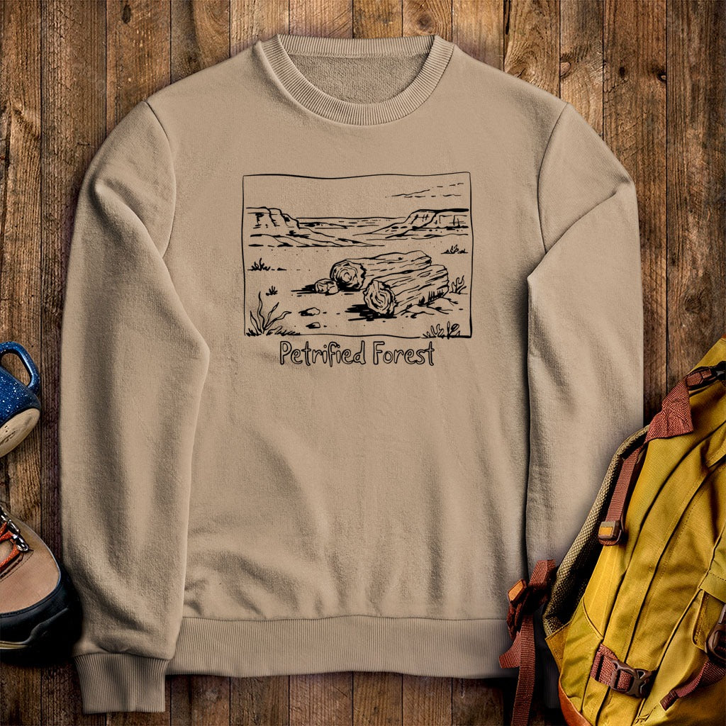 Petrified Forest Line Drawing Crewneck Sweatshirt
